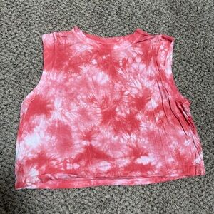JoyLab - Tie-Dye Cropped Muscle T - Pink- Size L